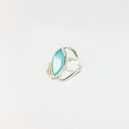 Anel em Prata 925 com Calcedônia - Paz e Tranquilidade