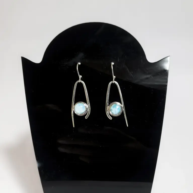 Brincos em Prata 925 com Larimar - O Essência do Oceano