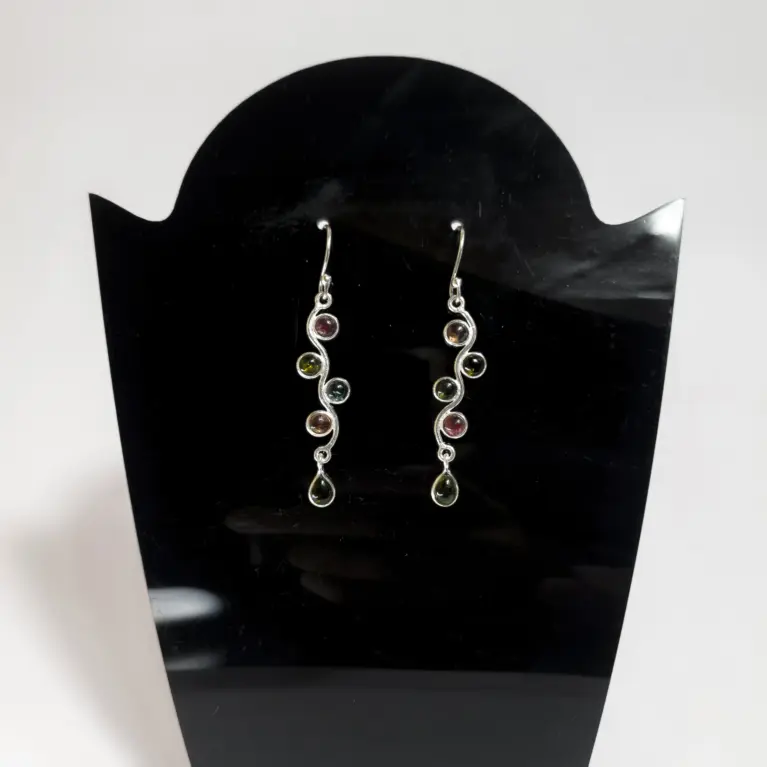 Brincos em Prata 925 com Turmalina - Energia e Proteção