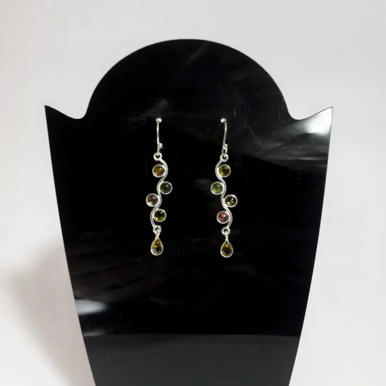Brincos em Prata 925 com Turmalina - Energia e Vitalidade