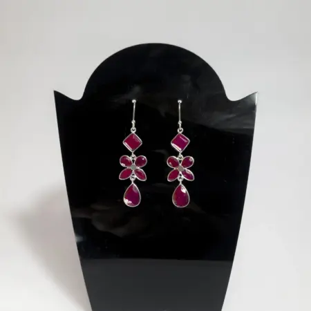 Brincos em Prata 925 com Citrino Rosa - Suavidade e Abundância