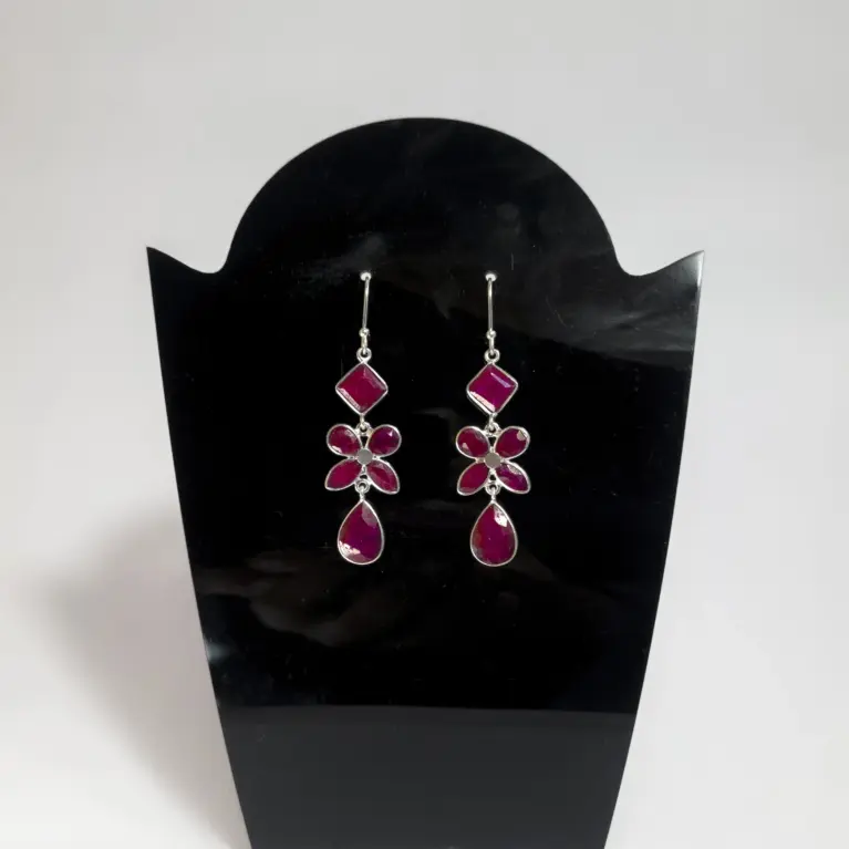 Brincos em Prata 925 com Citrino Rosa - Suavidade e Abundância