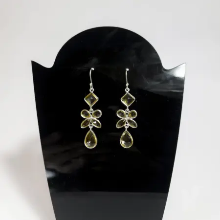 Brincos em Prata 925 com Citrino Amarelo - Brilho e Prosperidade