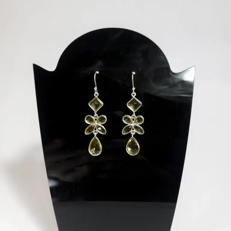 Brincos em Prata 925 com Citrino Amarelo - Brilho e Prosperidade