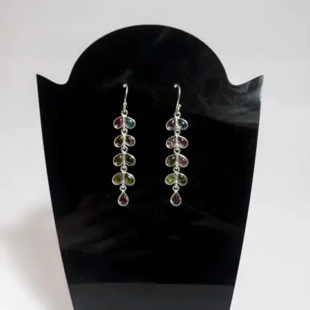 Brincos em Prata 925 com Turmalina - Equilíbrio e Proteção