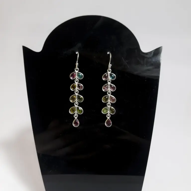 Brincos em Prata 925 com Turmalina - Equilíbrio e Proteção