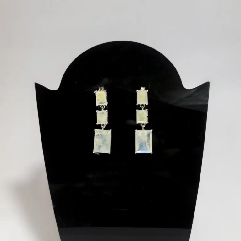 Brincos em Prata 925 com Pedra da Lua - Intuição e Equilíbrio