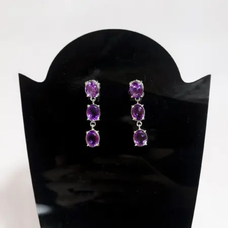 Brincos em Prata 925 com Ametista - Misticismo e Intuição